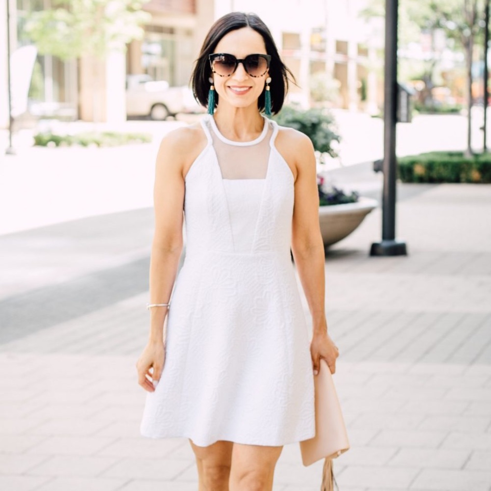 Lily Pulitzer White Dress with Mesh Insert